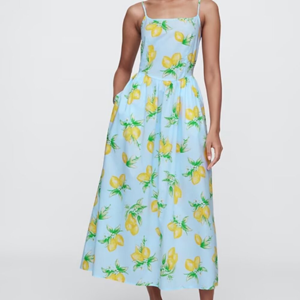 NWT GAP Print Scoopneck Midi Dress